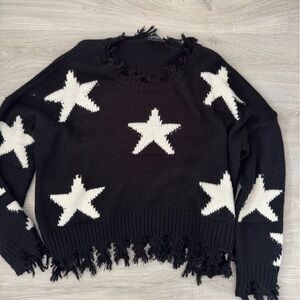 Storia Black and White Star Sweater